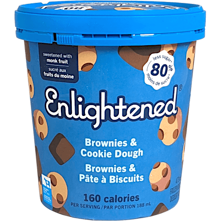 Ice Cream with 80% Less Sugar - Brownies and Cookie Dough